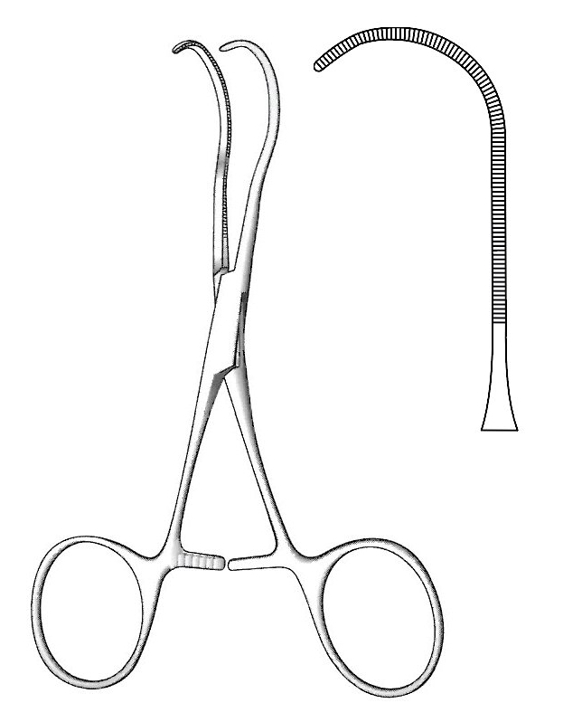 Pinza pediátrica Castaneda, figura 3 - longitud = 12 cm / 4-3/4"