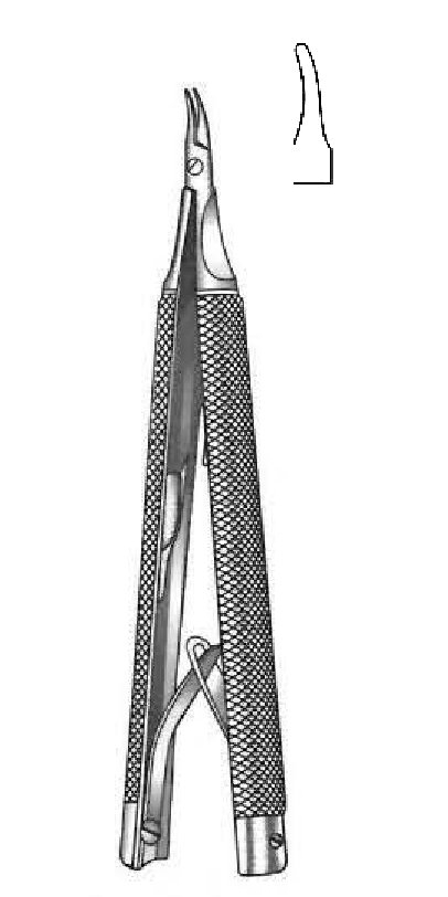 Castroviejo Barraquer Needle Holder, curved - length = 12 cm / 4-3/4"