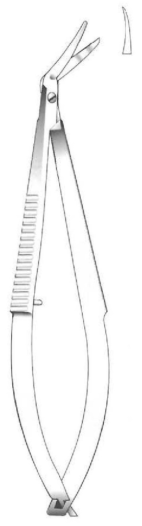 Tijera corneal Castroviejo, longitud valva = 10 mm, izquierda - longitud = 11 cm / 4-1/2&quot;
