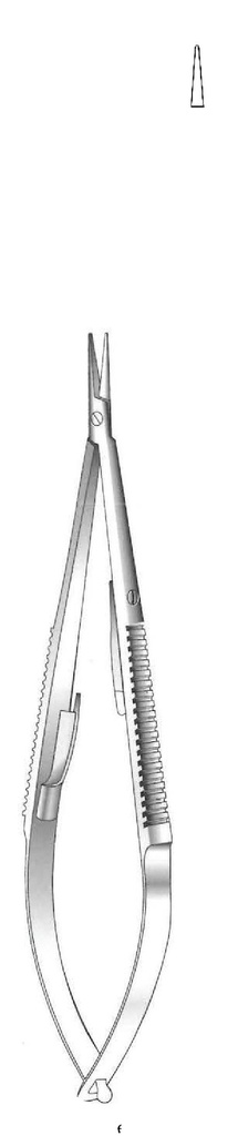 Castroviejo Locking Needle Holder, Plain Point, Straight - Length = 13 cm / 5-1/4"