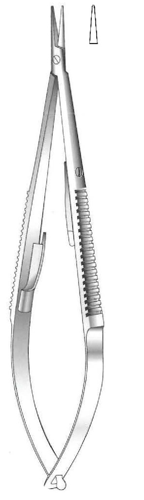 Castroviejo needle holder with lock, smooth point, straight - length = 18 cm / 7"
