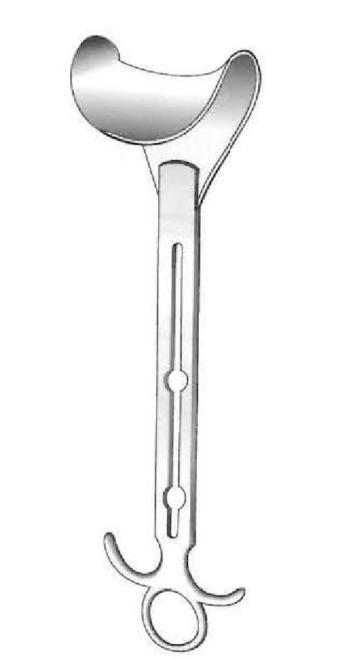Valva central para retractor abdominal - medidas de la valva = 65 x 45 mm