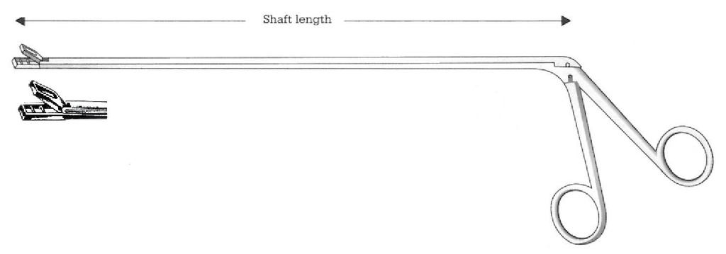 Pinza para esofagoscopía Chevalier-Jackson, figura 1 - longitud del eje = 30 cm / 12"