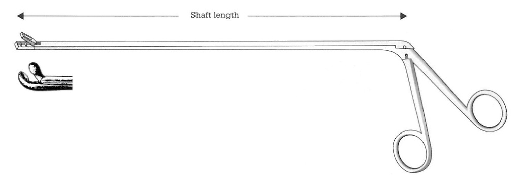 Pinza para esofagoscopía Chevalier-Jackson, figura 25 - longitud del eje = 30 cm / 12"