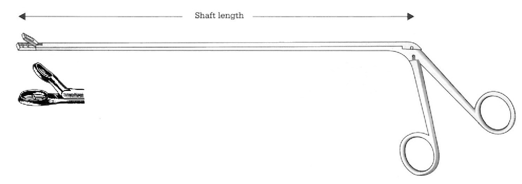 Pinza para esofagoscopía Chevalier-Jackson, figura 19 - longitud del eje = 50 cm / 20"