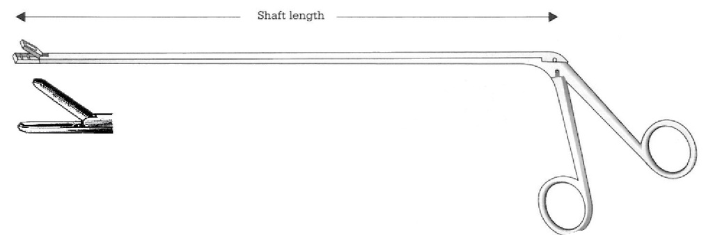 Chevalier-Jackson esophagoscopy forceps, figure 23 - shaft length = 50 cm / 20"