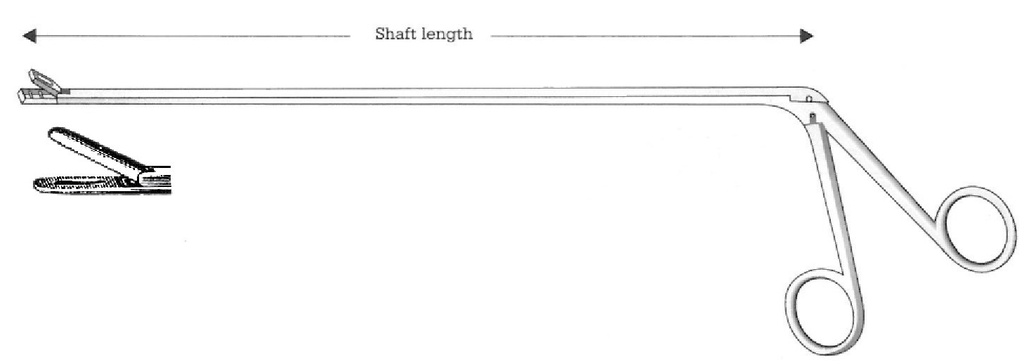 Pinza para esofagoscopía Chevalier-Jackson, figura 8 - longitud del eje = 60 cm / 24"