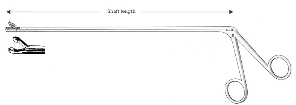 Pinza para esofagoscopía Chevalier-Jackson, figura 16 - longitud del eje = 60 cm / 24"