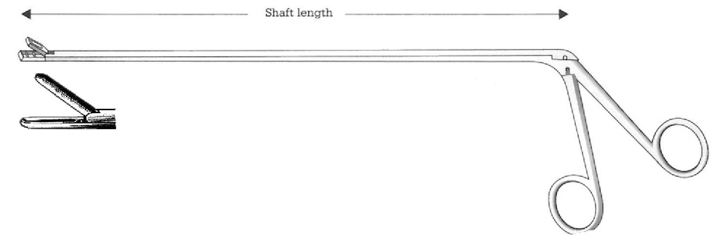 Pinza para esofagoscopía Chevalier-Jackson, figura 24 - longitud del eje = 60 cm / 24"