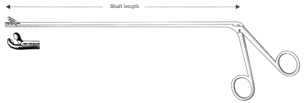 Chevalier-Jackson esophagoscopy forceps, figure 28 - shaft length = 60 cm / 24"
