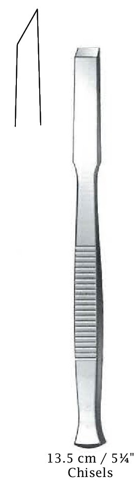 Cincel para huesos, ancho = 14 mm - longitud = 13.5 cm / 5-1/4"