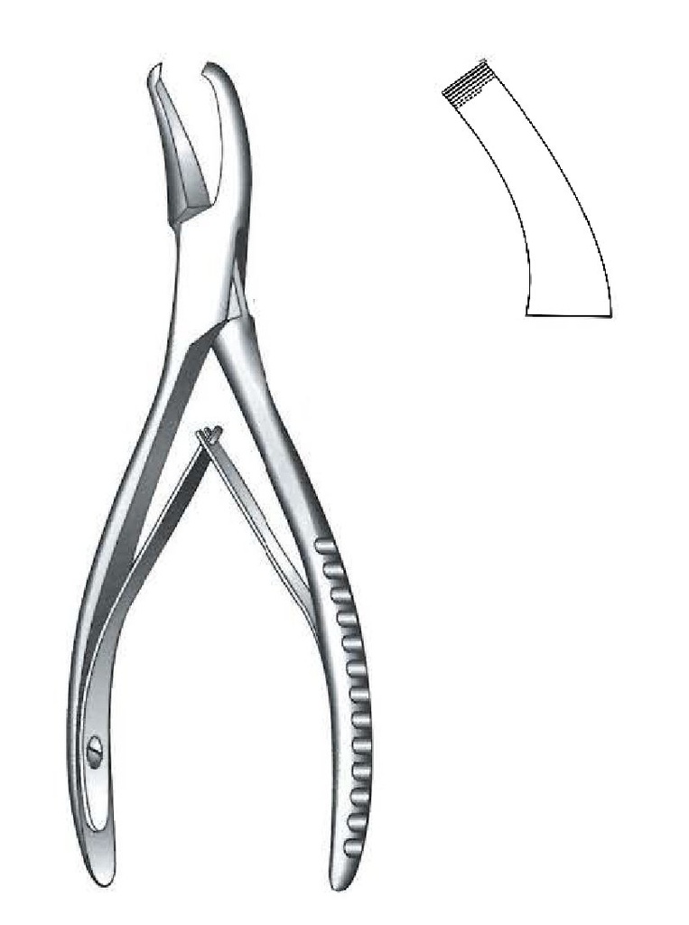 Pinza cortante para huesos Clevelandcon con punta gruesa, curva - longitud = 16 cm / 6-1/4"