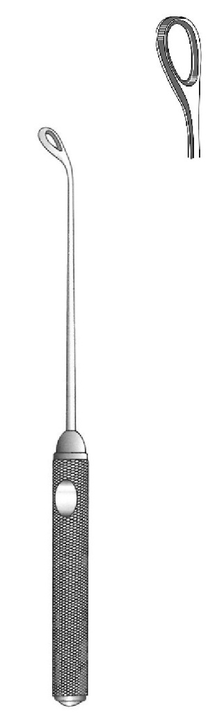 Coakley Adenoid Curette, Slight Curve, Oval - Length = 17 cm / 6-3/4"