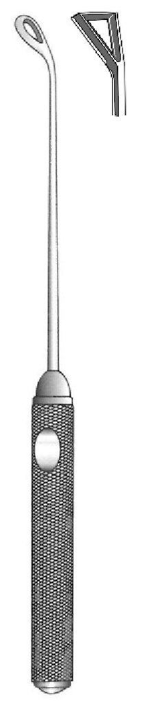 Coakley Adenoid Curette, triangular - length = 17 cm / 6-3/4"
