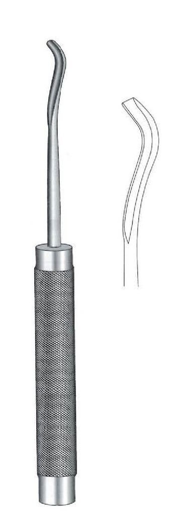 Gubia espinal Cobb, curva fuerte, ancho de valva = 7 mm - longitud = 28 cm / 11"