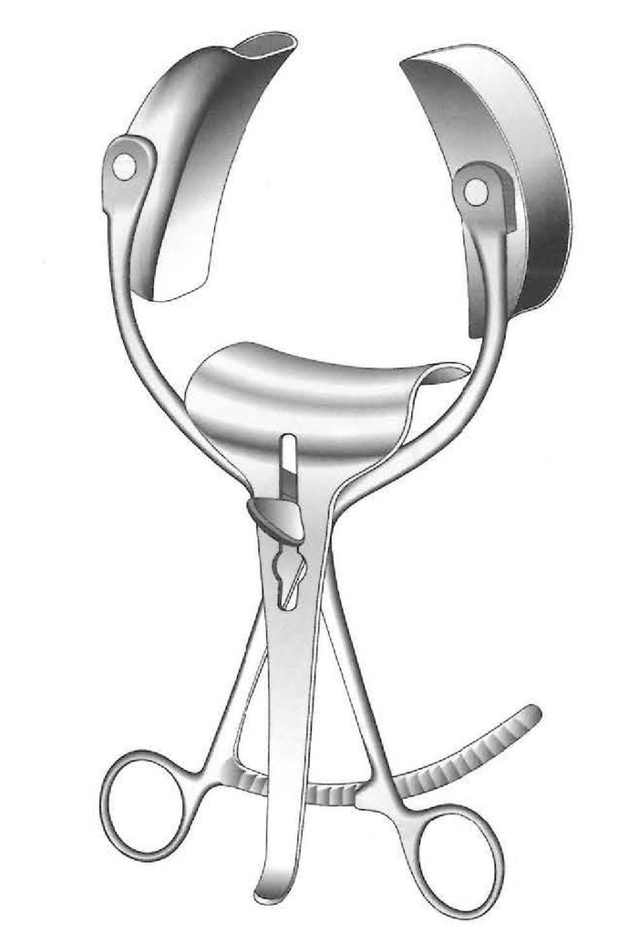 Separador abdominal Collin con valva central- longitud = 28 cm / 11"