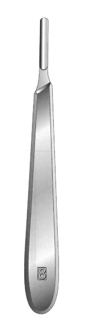 Bisturí con mango Collin, hueco, número 8 - longitud = 13.5 cm / 5-1/4"