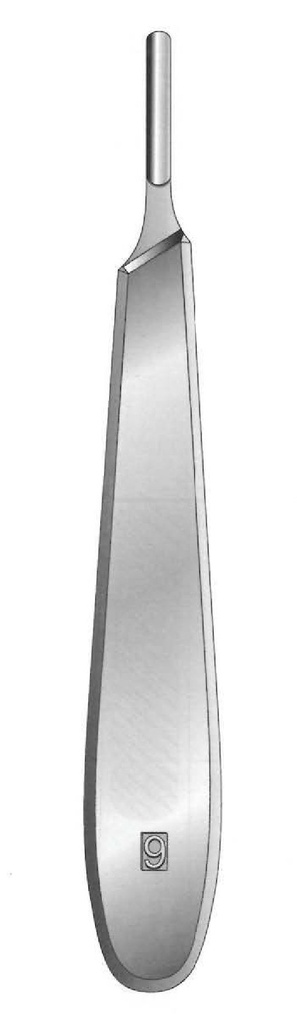 Collin Handled Scalpel, Hollow, Number 9 - Length = 14.5 cm / 5-3/4"