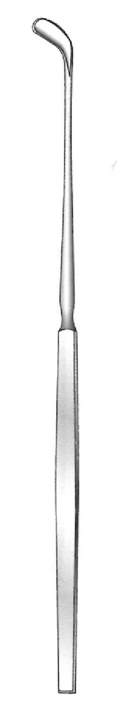 Bisturí for tonsils colver, curve - length = 22.5 cm / 9 "