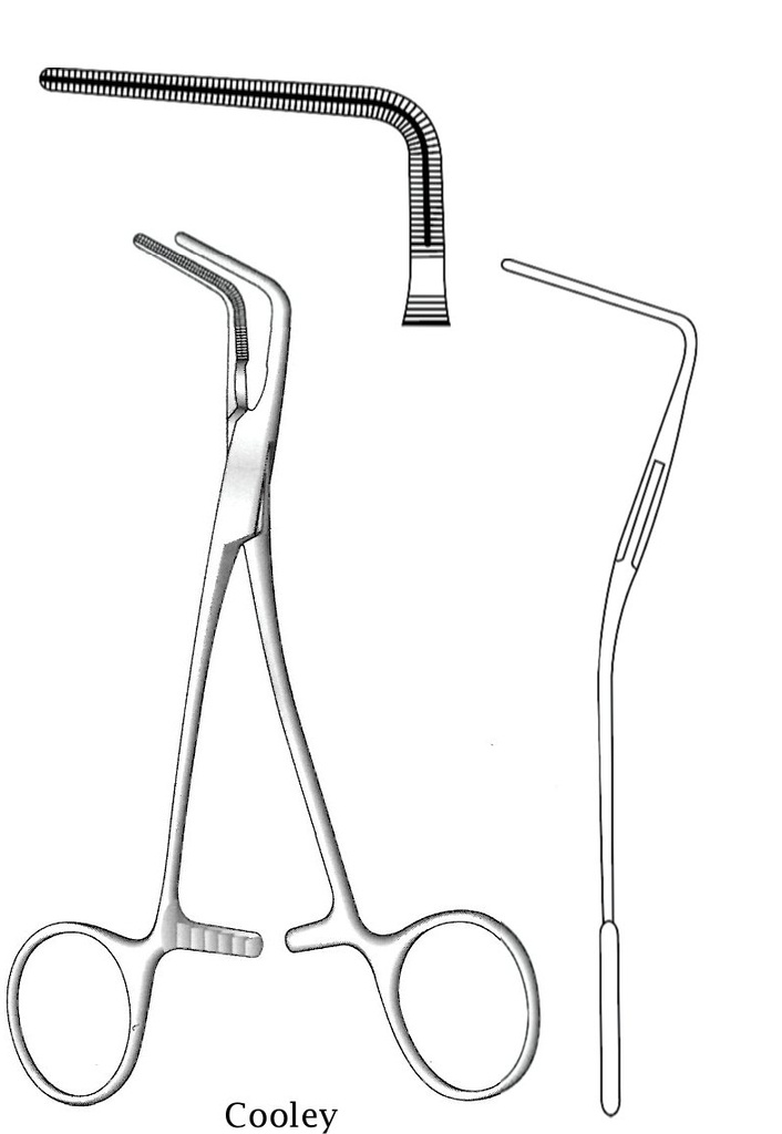 Pinza para anastomosis Cooley, figura 2 - longitud = 15 cm / 6"