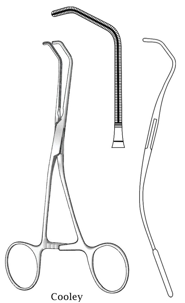 Pinza para anastomosis Cooley, figura 3 - longitud = 15 cm / 6"