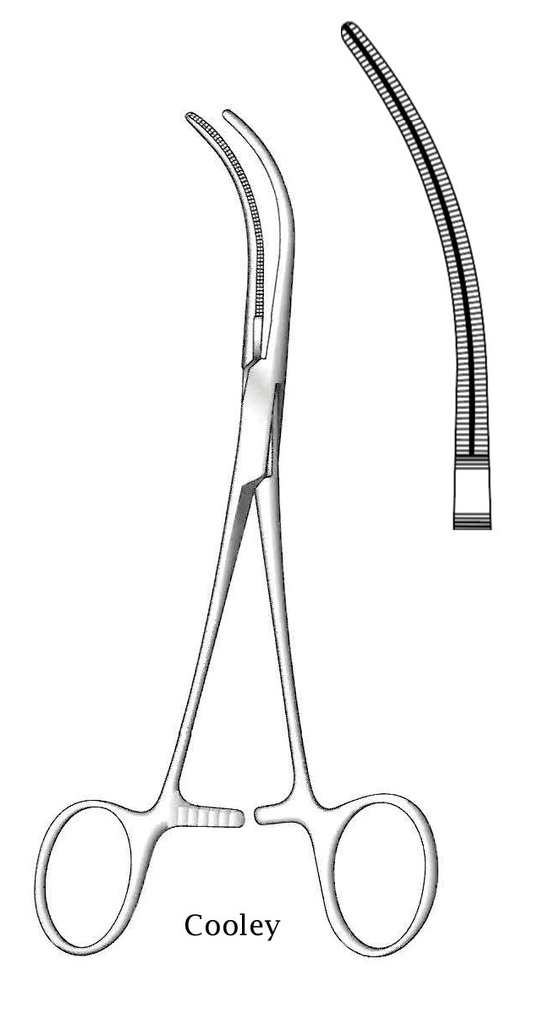 Pinza para anastomosis Cooley, figura 2 - longitud = 17 cm / 6-3/4"