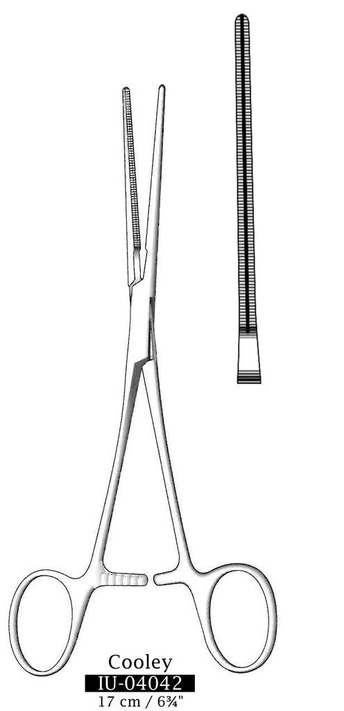 Pinza para anastomosis Cooley, recta, figura 4 - longitud = 17 cm / 6-3/4"