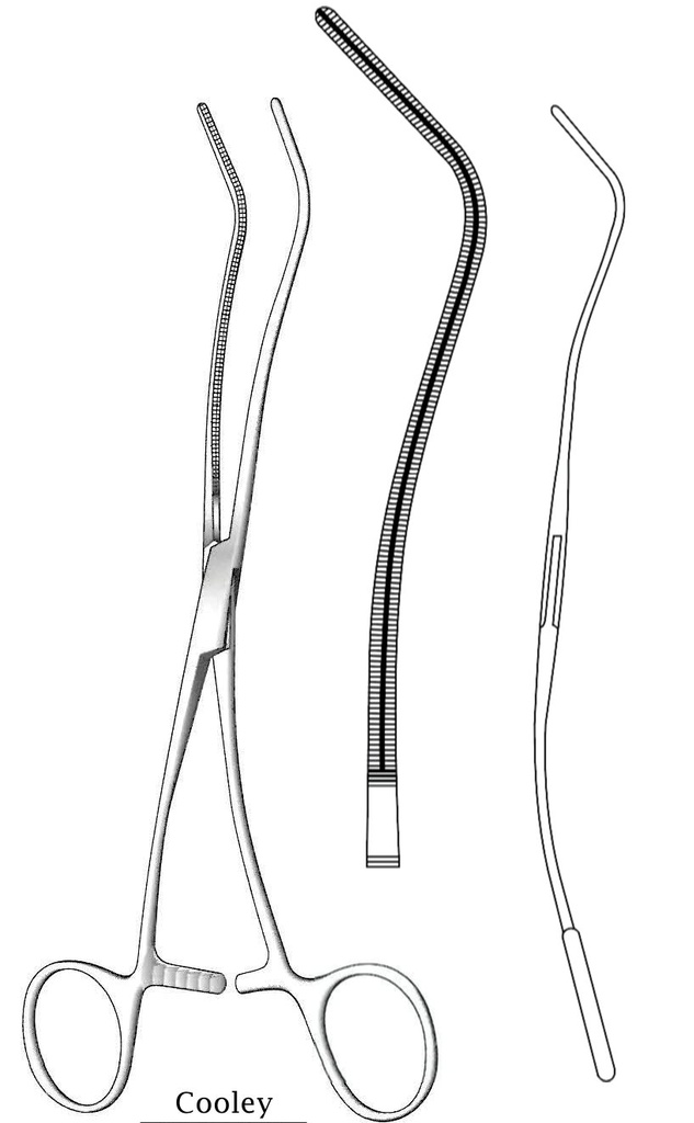 Cooley anastomosis clamp - length = 20 cm / 8 "