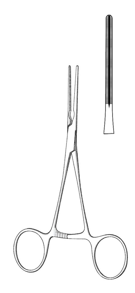 Cooley pediatric vascular clamp, straight - length = 14 cm / 5-1 / 2 "