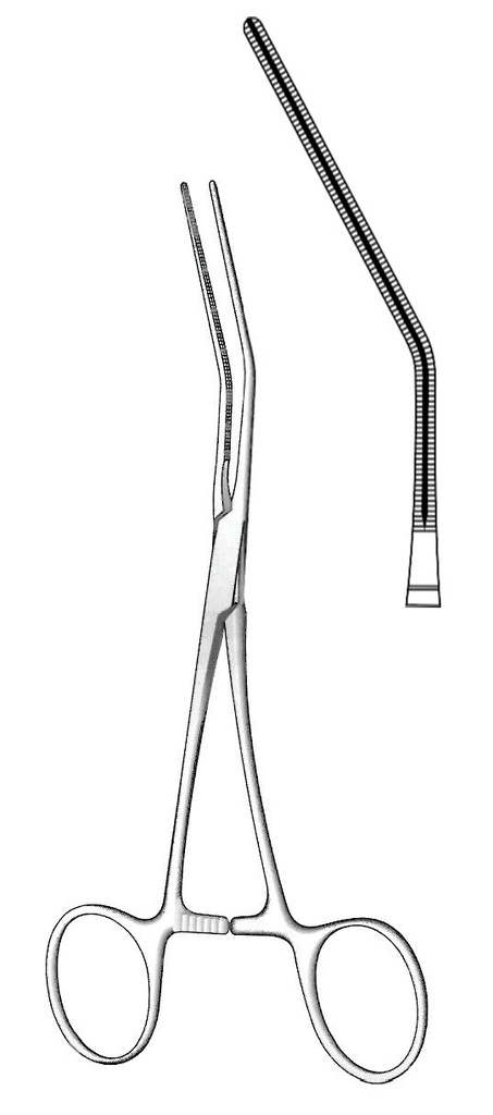 Pinza vascular pediátrica Cooley, curva - longitud = 16 cm / 6-1/4"