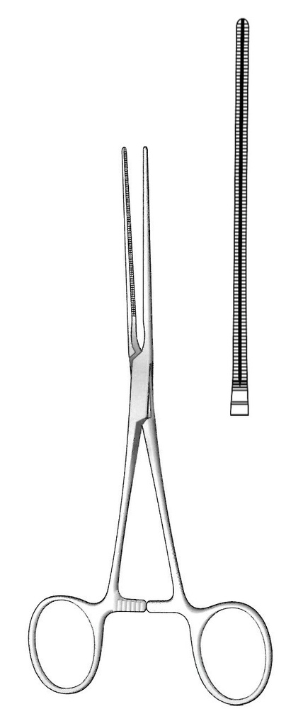 Pinza vascular pediátrica Cooley, recta - longitud = 16.5 cm / 6-1/2"