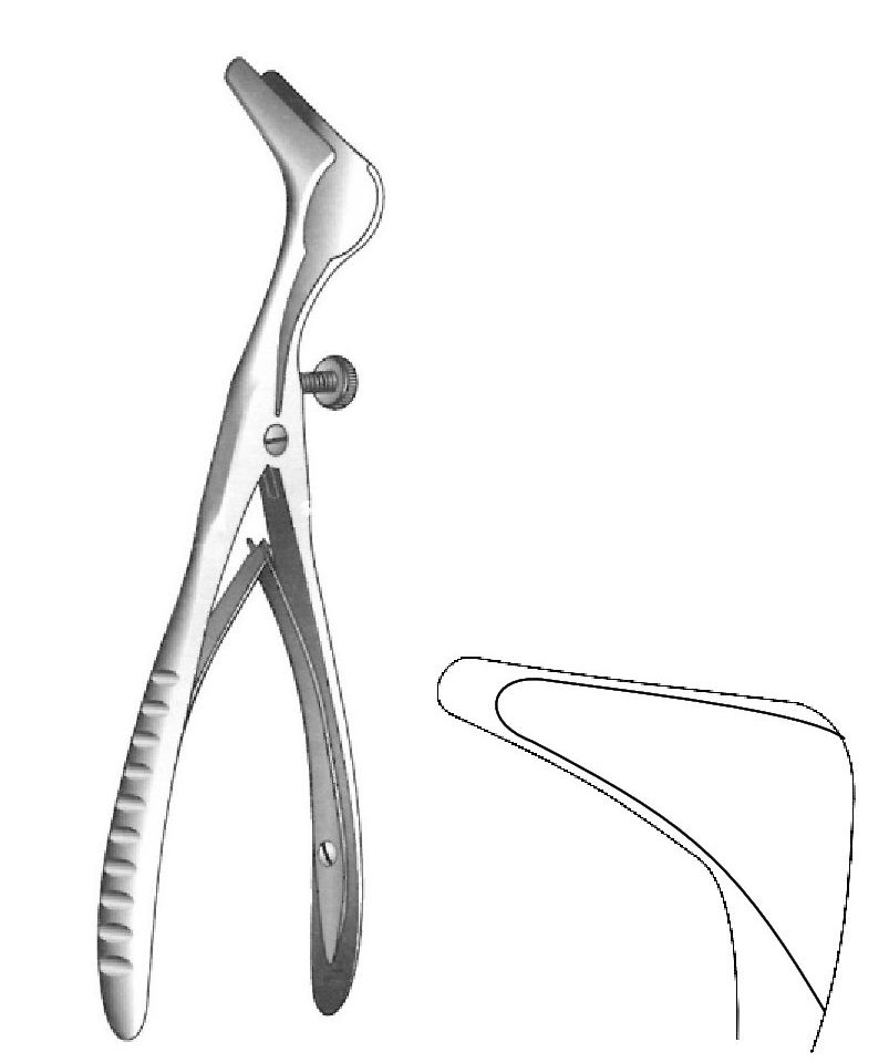 Espéculo nasal Cottle, acabado negro, valva = 35 mm - longitud = 14 cm / 5-1/2"