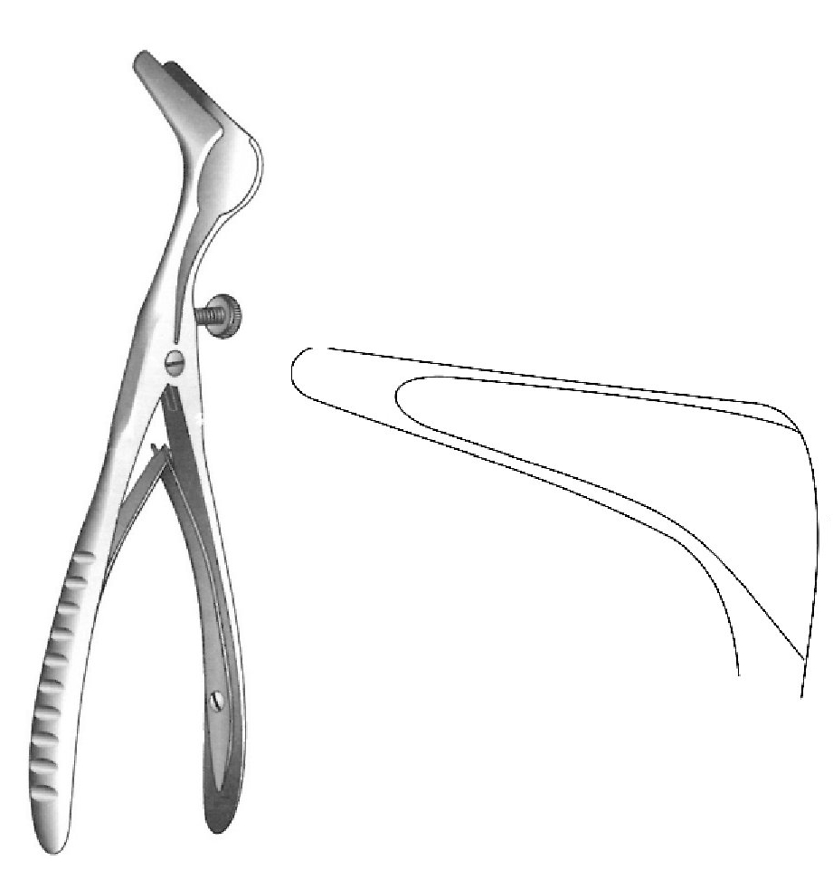 Nasal cottle spicle, black finish, valva = 50 mm - length = 14 cm / 5-1 / 2 "