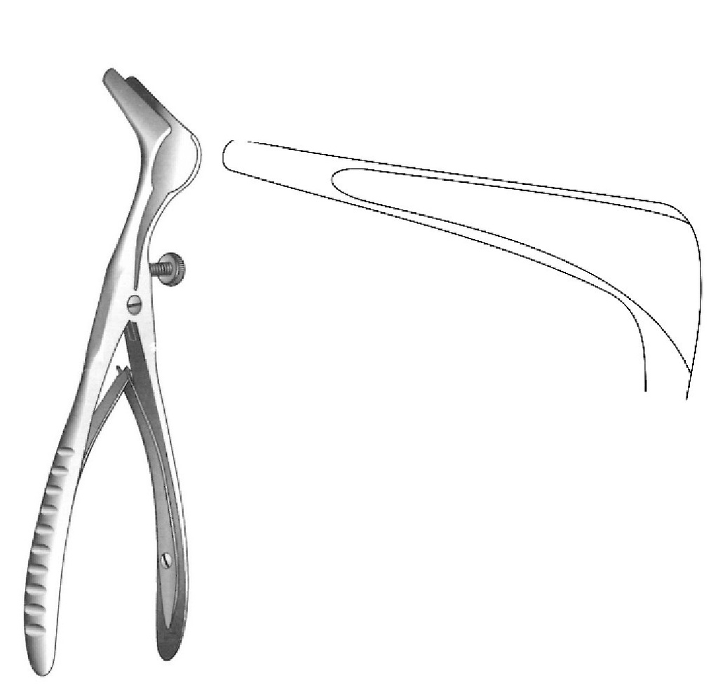 Espéculo nasal Cottle, acabado negro, valva = 60 mm - longitud = 14 cm / 5-1/2"