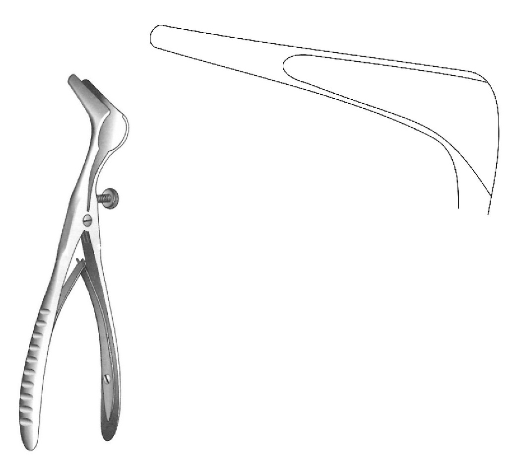 Espéculo nasal Cottle, acabado negro, valva = 75 mm - longitud = 14 cm / 5-1/2"