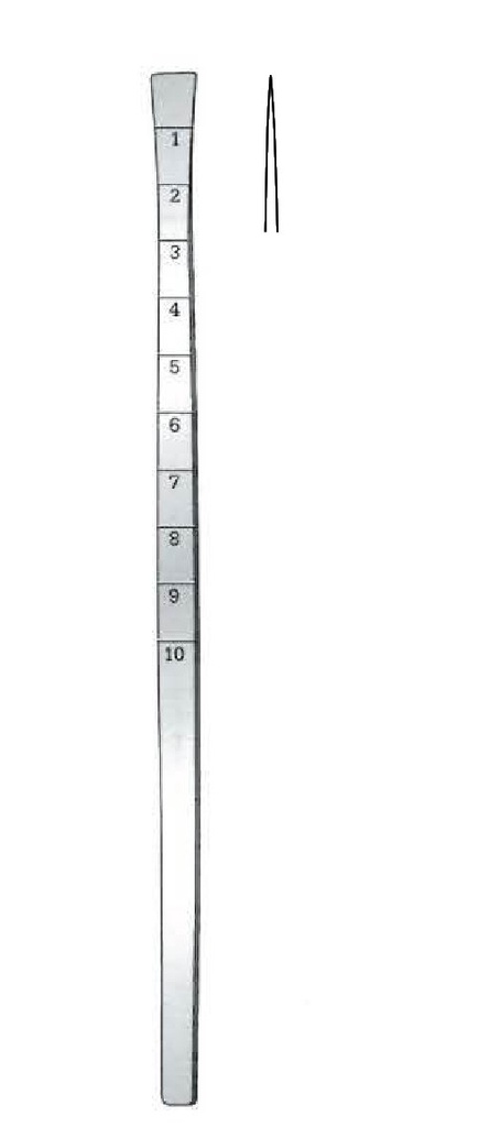 Osteótomo para huesos Cottle con extremos protegidos, ancho = 8 mm - longitud = 18 cm / 7"