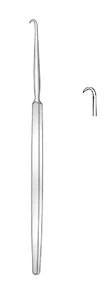 Gancho para rinoplastia Cottle, media curva - longitud = 15 cm / 6"