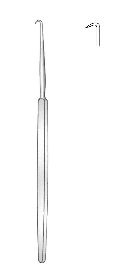 Cottle Rhinoplasty Hook, slightly curved - length = 15 cm / 6"