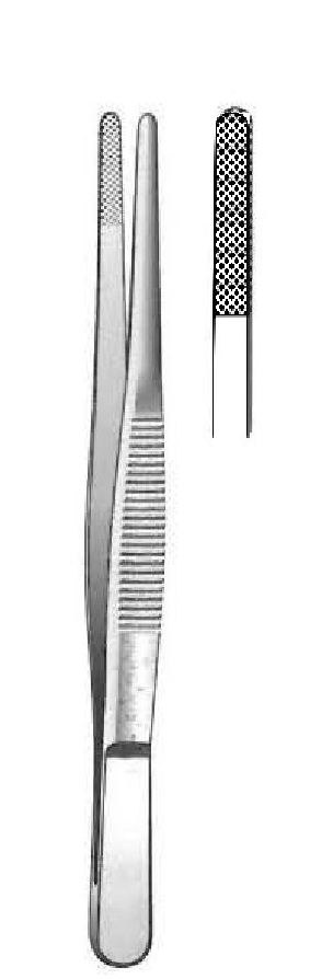 Pinza de disección, dentado cruzado - longitud = 14.5 cm / 5-1/2"
