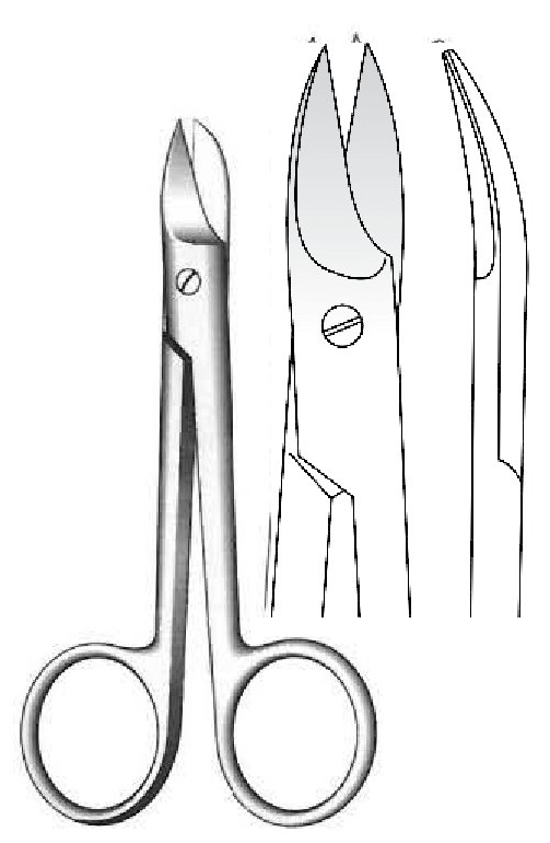 Beebee Crown Scissors, curved, 10 cm / 4"
