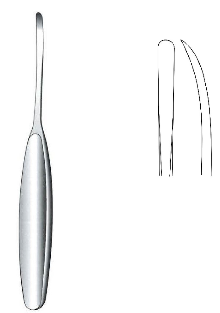 Periostótomo Cushing, ancho = 6 mm - longitud = 17 cm / 6-3/4"