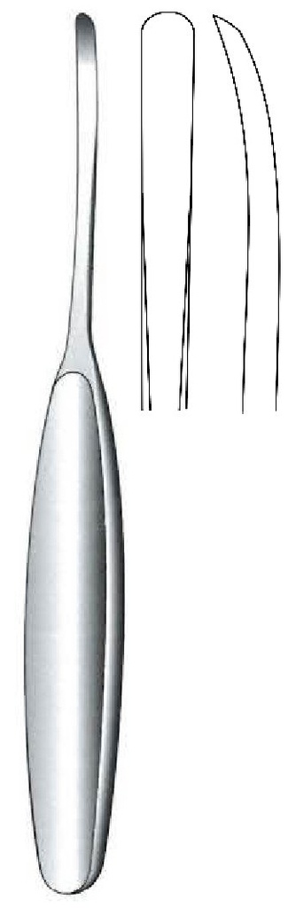 Periostótomo Cushing, ancho = 5 mm - longitud = 19.5 cm / 7-3/4"