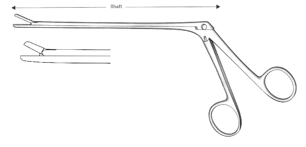 Pinza para laminectomía Cushing, diámetro = 2 x 10 mm, recta - longitud = 15 cm