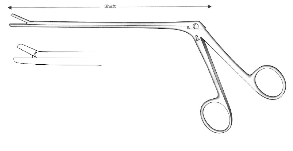 Pinza para laminectomía Cushing, diámetro = 2 x 10 mm, recta - longitud = 18 cm
