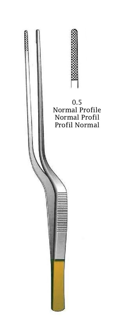Pinza para disección Cushing-Taylor, dentado = 0.5 mm, perfil normal, TC Gold - longitud = 18 cm / 7"