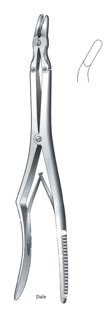 Bone clamp Dale, curve, tip = 5 mm - length = 36 cm / 14-1 / 2 "