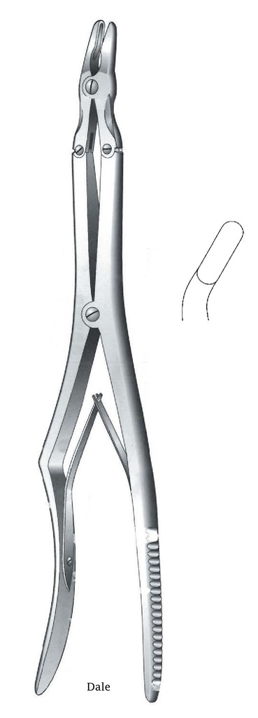 Bone clamp Dale, curve, tip = 6 mm - length = 36 cm / 14-1 / 2 "