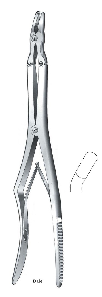 Bone clamp Dale, curve, tip = 8 mm - length = 36 cm / 14-1 / 2 "