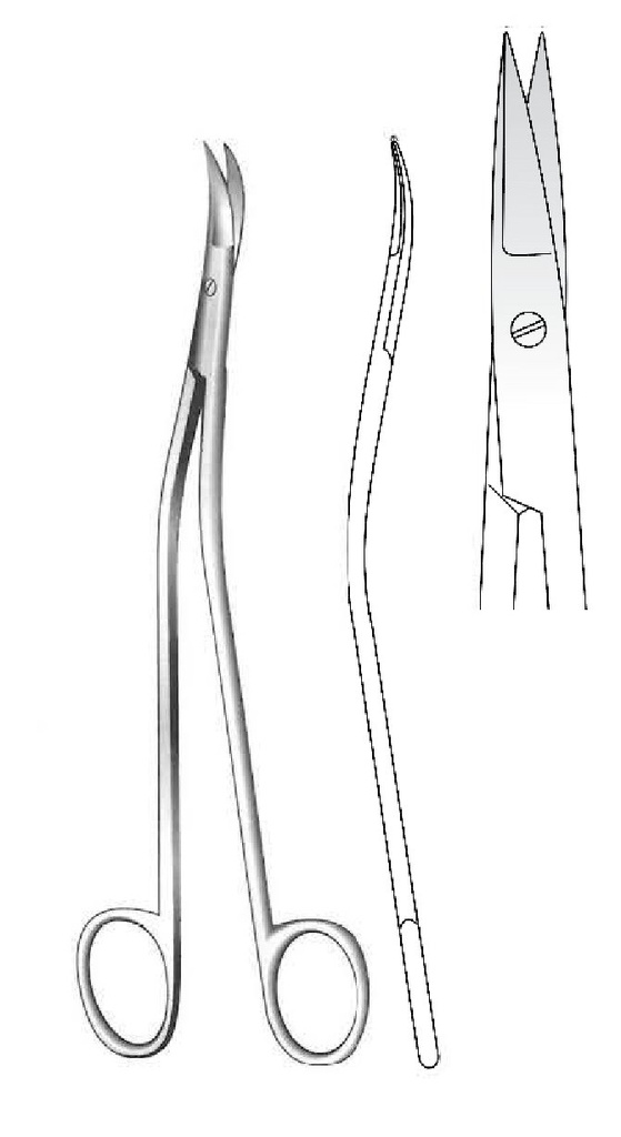 Tijera para neurocirugía Dandy, recta - longitud = 17 cm / 6-3/4"