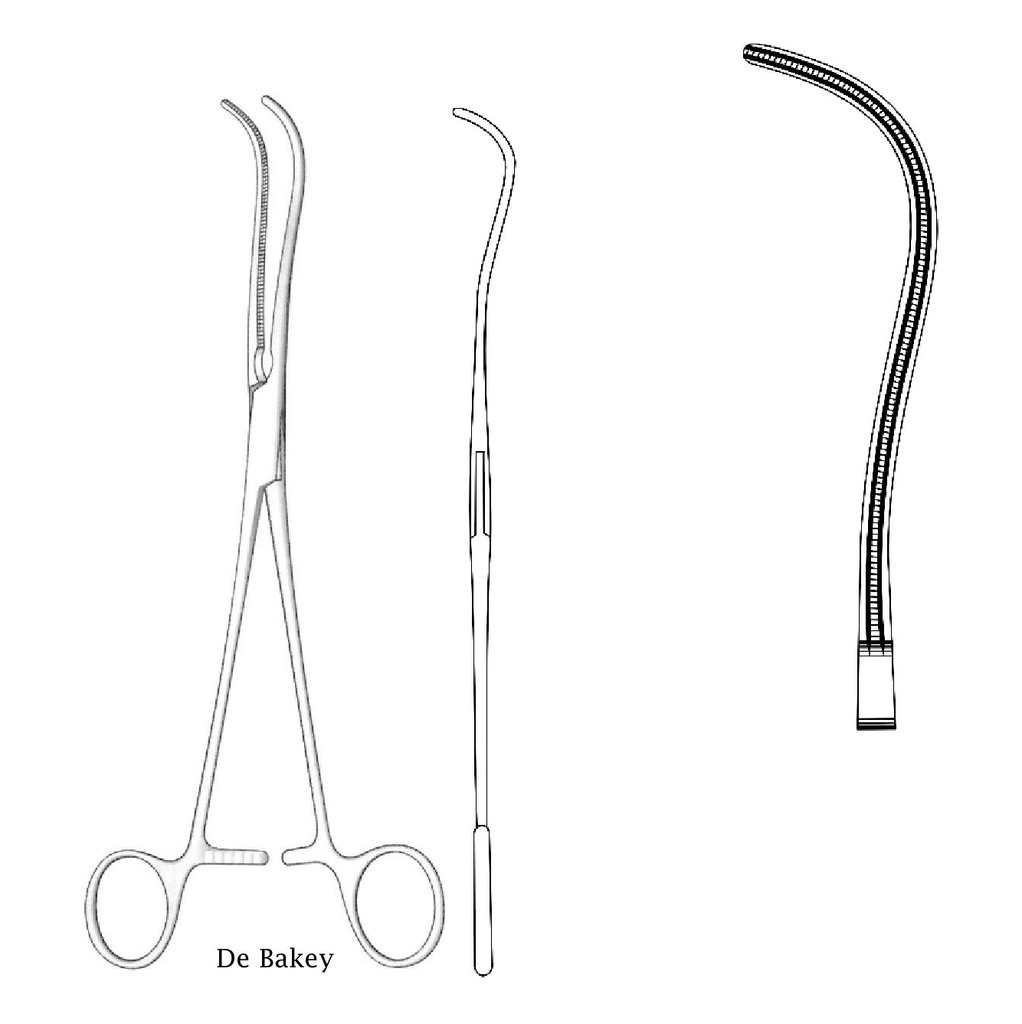 Bakey vascular clamp - length = 23 cm / 9 "